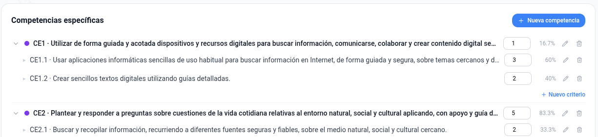 Captura: configuración por competencias: situación de aprendizaje, criterios e instrumentos