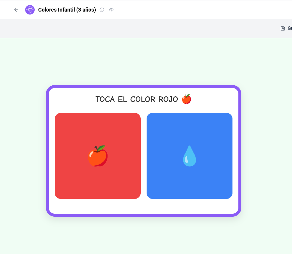Ficha interactiva de los colores para educación infantil